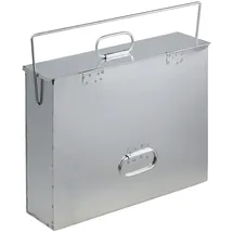 Relaxdays Ascheeimer eckig verzinkter Stahl 15 l 0,51 x 0,17 m Silber