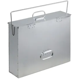 Relaxdays Ascheeimer eckig verzinkter Stahl 15 l 0,51 x 0,17 m Silber