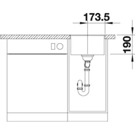 Blanco Subline 320-F cafe + Handbetätigung + InFino