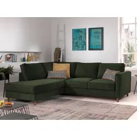 best mobilier Jake Ecksofa mit schlaffunktion - 5-sitzer - samt - links Grün