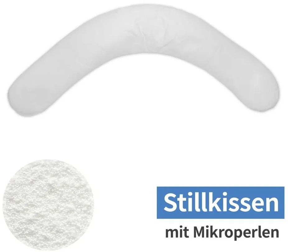 Theraline Stillkissen Das Komfort - ohne Bezug, Lagerungskissen / Schwangerschaftskissen 180 cm, Füllung: Mikroperlen weiß