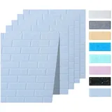 HOOZ Wandpaneel Wandpaneele 3D Design Ziegelsteinoptik selbstklebend 77x70x0,5 cm, BxL: 77x70 cm, (5-tlg) blau