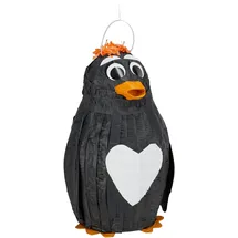 Relaxdays Pinata Pinguin HxBxT 42 x 21 x 21 cm Schwarz