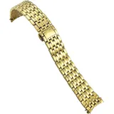 20 mm 16 mm 19 mm Edelstahl-Uhrenarmband Ersatz für Omega De Ville Prestige Orbis Edition Uhrenarmband Metall Glänzendes Armband (Farbe: Silber, Größe: 20 mm), goldfarben, 16 mm