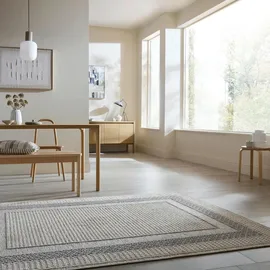 Flair Rugs Webteppich, Grau, Textil, Bordüre, rechteckig, 140x194 cm, für Fußbodenheizung geeignet, waschbar, pflegeleicht, Teppiche, & Böden, Teppiche, Webteppiche