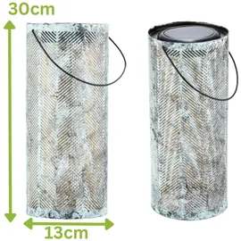 Marrakesch Orient & Mediterran Interior 2er Set Skandinavische Solarlaterne Solar Laterne Lampe Deko Balkon Garten Bamba Grün