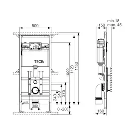 TECE TECElux WC-Modul 100 Bauhöhe 1120 mm 9600100