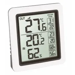 TFA Dostmann INFO, Elektronisches Umgebungsthermometer, Indoor/Outdoor, Schwarz,