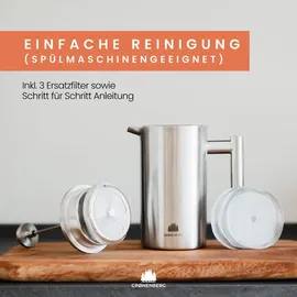 GRØNENBERG French Press 1l Silber