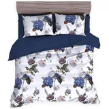 Traumschlaf Dublin Floral Blau 200 x 220 cm + 2 x 80 x 80 cm