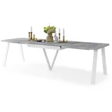 designimpex Esstisch Design Avery ausziehbar XXL 140 - 290 cm Esszimmertisch Tisch grau