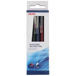 SIGMA Druckkugelschreiber, 3 verschiedenen Farben, Strichstärke: 1 mm, 3 Stück