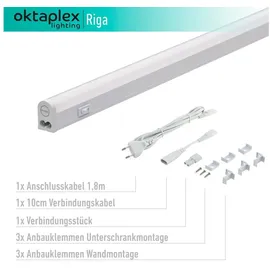 Oktaplex lighting Oktaplex LED Unterbauleuchte Küche 84cm Warmweiß 3000K 230V mit Schalter | Küchenleuchte für 90 cm Schrank | Länge:84cm