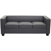 MCW 3-1-1 Couchgarnitur Lille ~ Kunstleder, dunkelgrau