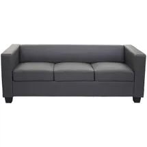MCW 3-1-1 Couchgarnitur Lille ~ Kunstleder, dunkelgrau