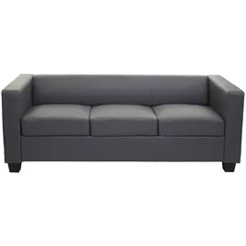 MCW 3-1-1 Couchgarnitur Lille ~ Kunstleder, dunkelgrau