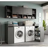 xonox.home Free Waschmaschinenschrank 190 x 60 x 60 cm Anthrazit/Grau