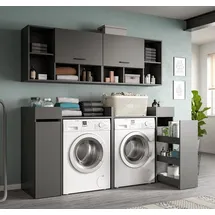 xonox.home Free Waschmaschinenschrank 190 x 60 x 60 cm Anthrazit/Grau