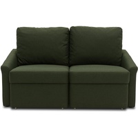 DOMO Collection Relax Couch | Dauerschläfer Boxspring Sofa mit Schlaffunktion | 2-Sitzer Schlafsofa Gästebett | 168 x 96 x 86 cm | grün