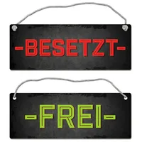 Trendaffe Besetzt - Frei Wendeschild mit Kordel