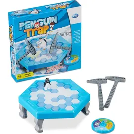 Relaxdays Pinguin Spiel ab 3 Jahren Weiß,Blau,Grau