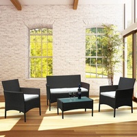 TolleTour Gartenmöbel Terrassen Garnitur Sitzgruppe Loungeset Polyrattan Gartensofa Couch braun