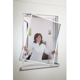 hecht International Hecht Fliegengitter Fensterbausatz COMPACT, weiß/anthrazit, flächenbündig, 100x120 cm weiß