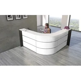 Kerkmann Empfangstheke BARI L-Form, anthrazit, weiß 235,0 x 235,0 x 112,0 cm