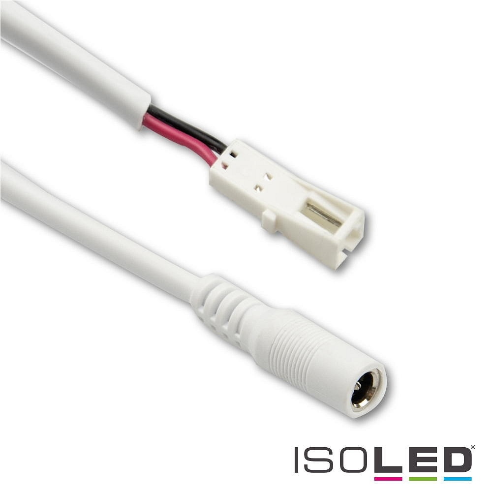 ISOLED Adapter Rundstecker Female auf MiniAmp Female-Buchse, IP20, 2-polig, max. 3A, 10cm, Weiß ISO-114650