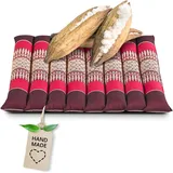 livasia Sitzkissen Stuhlauflage klein - 35x35x4,5cm - Bodenkissen gesteppt Indoor/Outdoor, Meditationskissen Yogakissen, Stuhlauflage Palettenmöbel, Steppkissen für Stuhl und Bank (Rubinrot)