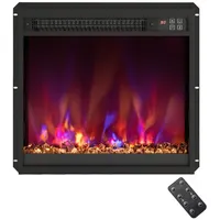 COSTWAY Elektrokamin, 18 Zoll Wandkamin 1500W mit Fernbedienung, 9H Timer schwarz 49 cm x 45 cm x 12 cm