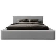 FEDVE Polsterbett, Dunkelgrau, Textil, 140x200 cm, Schlafzimmer, Betten, Polsterbetten