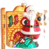 Krebs Glas Lauscha Santa am Kamin 1-tlg. 12cm,