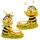 Dekohelden24 Teelichthalter Bienenpaar Polyresin Bunt/Schwarz/Gelb