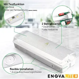 enovalite LED-Fluchtwegleuchte Akku IP65 inkl. Notstromeinheit