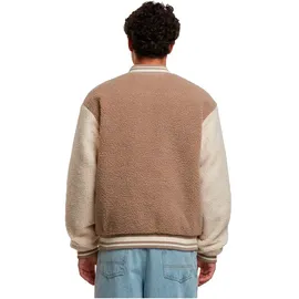 URBAN CLASSICS Teddy Collegejacke Dunkeltaupe XXL