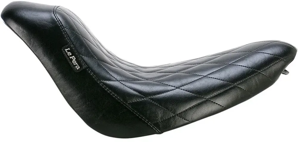 Le Pera Bare Bones Diamond Stitch Harley Davidson Flstf 1450 Fat Boy Motorradsitz - Black - One Size
