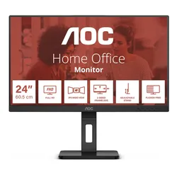 AOC 24E3QAF 24 Zoll Full HD Monitor, Lautsprecher, höhenverstellbar 1920x1080, 75 Hertz, VGA, HDMI, DisplayPort schwarz