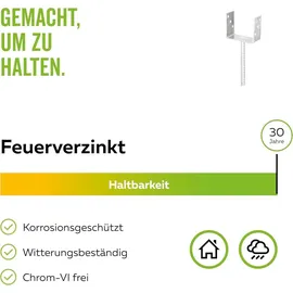 GAH Alberts U-Pfostenträger 71 x 200 mm Stahl feuerverzinkt