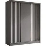 ax living Schwebetürenschrank Cabinio 180 x 216,1 x 61 cm Grau