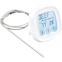 DollaTek Fleischthermometer Sofort gelesenes Lebensmittelthermometer Digitales Kochthermometer mit Timer-Alarmsonde für Ofen, Küche, Grill, Raucher - weiß