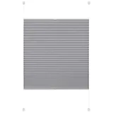 Deco Company Plissee zum Klemmen, Blickdichtes Faltrollo, Alle Montage-Teile inklusive, EASYFIX Plissee verspannt mit zwei Bedienschienen, Grau, 90 x 220 cm (BxH)