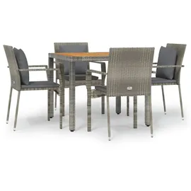 vidaXL Garten-Essgruppe 5-tlg. Grau