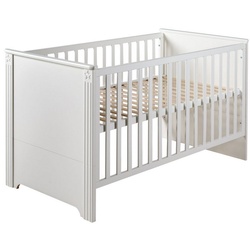 roba® Kinderbett Gitterbett Maxi, 70 x 140 cm, in weiß, Kombi-Kinderbett, höhenverstellbar, umbaubar zum Juniorbett weiß