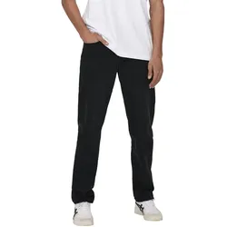 Only & Sons Herren Jeans ONSEDGE LOOSE 6985 Relaxed Fit Schwarz 22026985 Normaler Bund Knopfleiste W 32 L 34