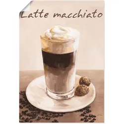 Artland Wandbild »Latte Macchiato - Kaffee«, Kaffee Bilder, (1 St.), als Poster, Wandaufkleber in verschied. Größen Artland Farbe Bild(er): naturfarben