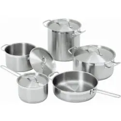 Bartscher Kochtopf Set, 9 teilig A130442 , Material: Chromnickelstahl
