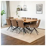 Home Deluxe Essgruppe Eckig 200 x 120 x 75 cm Light Oak/braun/grau