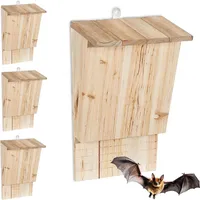 Relaxdays Fledermauskasten Holz 4er Set