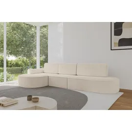 altdecor Eckcouch Cord 5-Sitzer Beige
